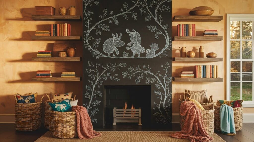 Chalkboard Fireplace Wall