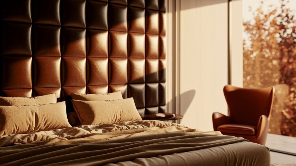 Dark Brown Leather Headboard or Chair