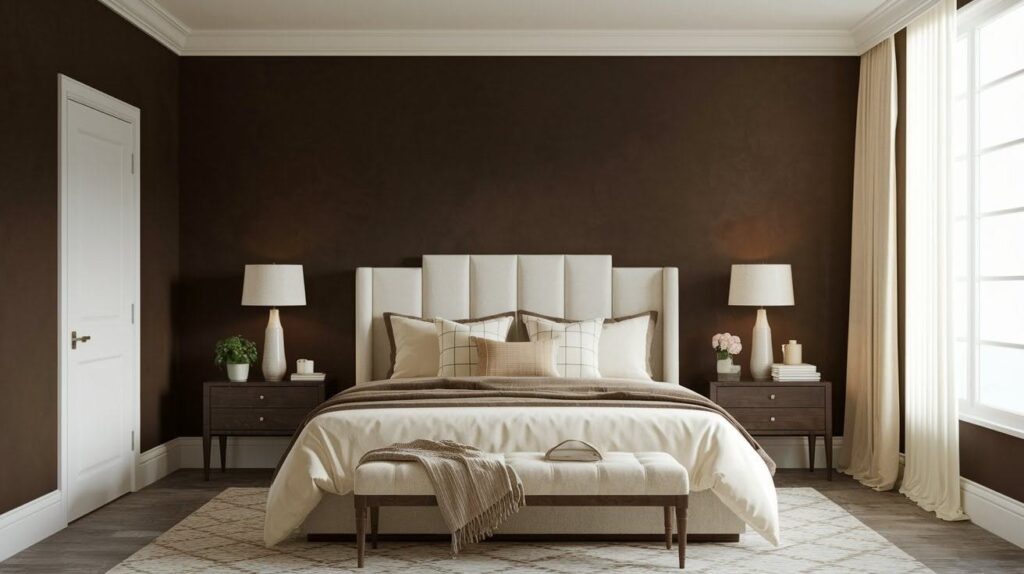 Dark Brown with Beige or Cream Contrast