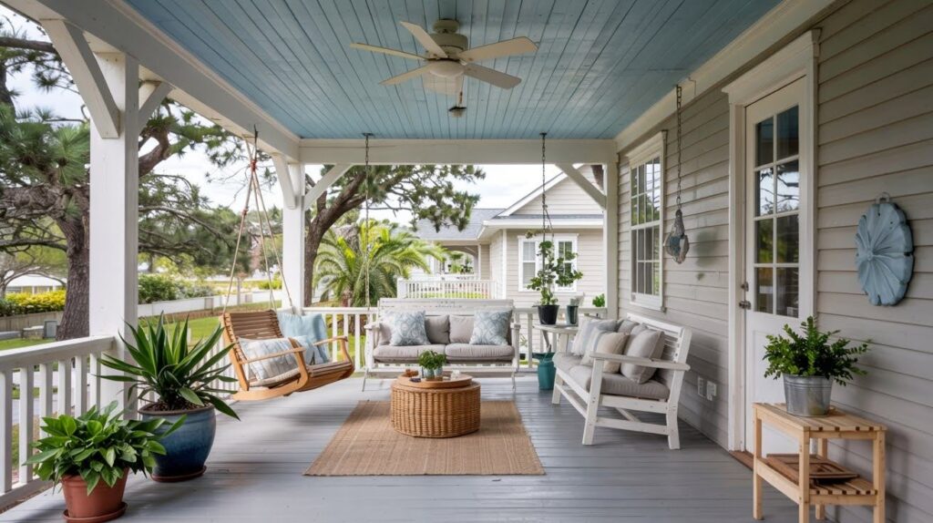 Design Benefits of a Blue Porch Ceiling