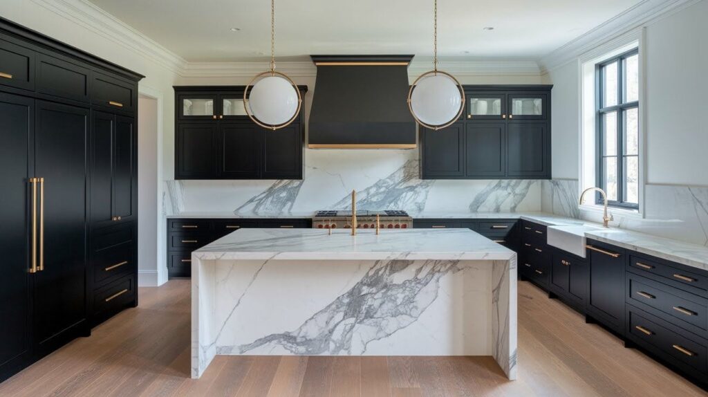 Dramatic Marble in Classic Black-and-White Setting