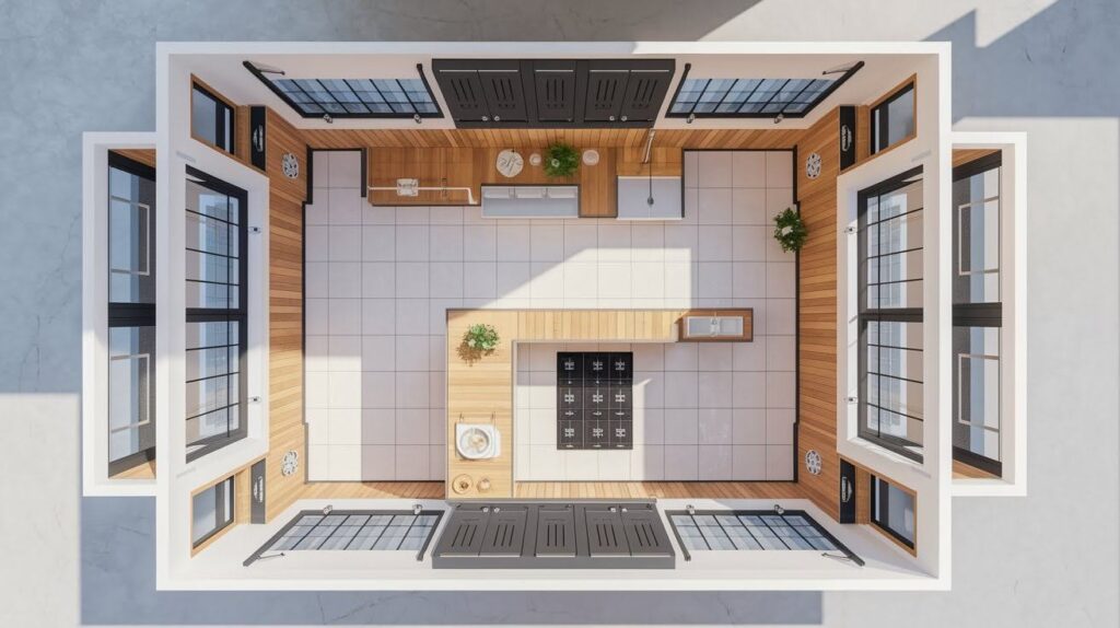 G-Shaped Kitchen Layout