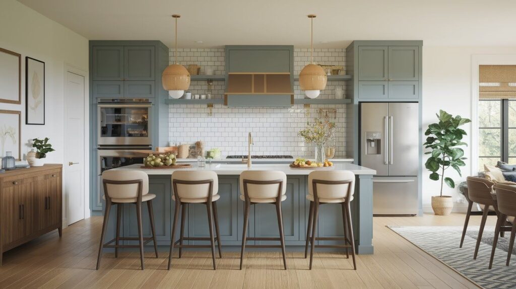  G-Shaped Kitchen with a Breakfast Bar