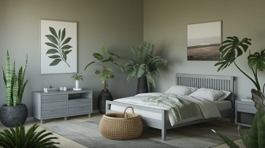 Gray with Nature-Inspired Accents