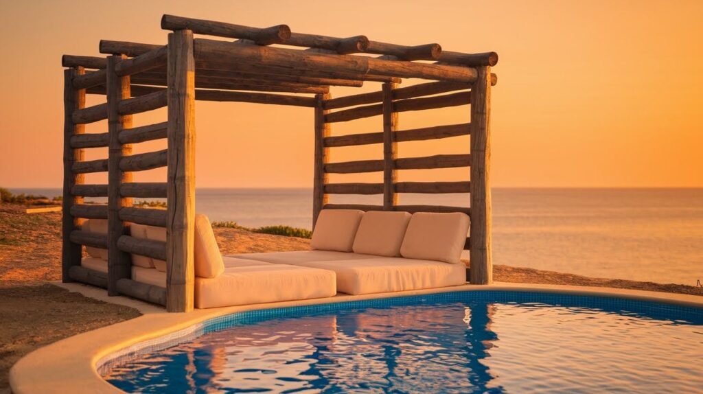 Half-Walled Cabana for Wind Protection