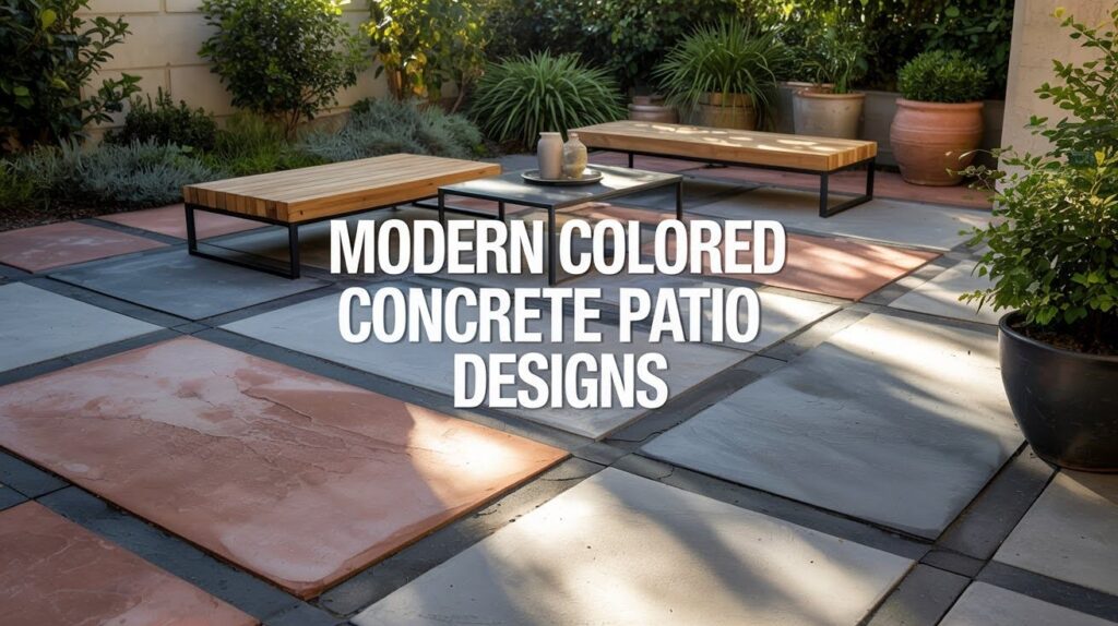 Modern Colored Concrete Patio Designs