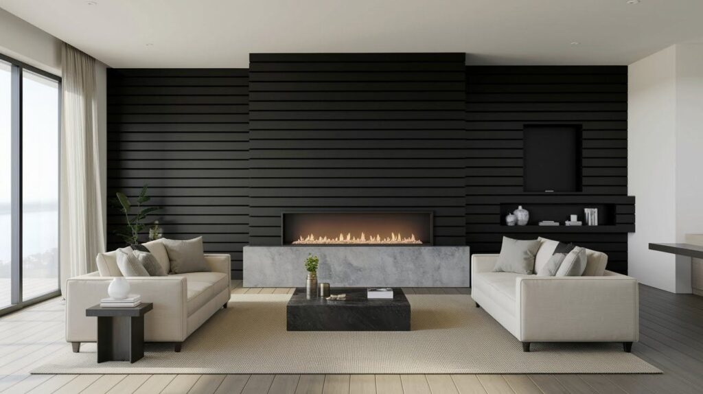 Modern & Minimalist Black Shiplap Fireplaces
