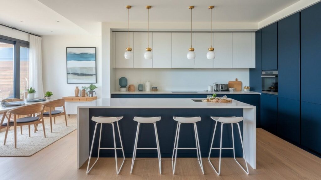 Modern Minimalist G-Shaped Kitchen