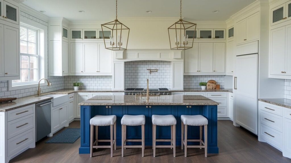 Navy Blue and Brown Granite