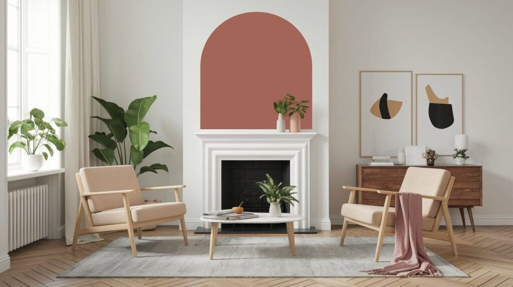 Painted Arch Over Fireplace