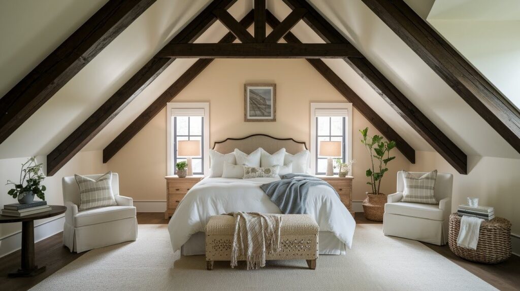 Rustic Charm with Dark Brown Exposed Beams