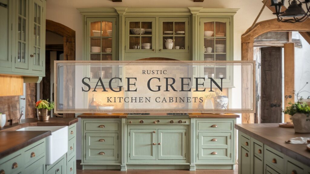 Rustic Sage Green Kitchen Cabinets
