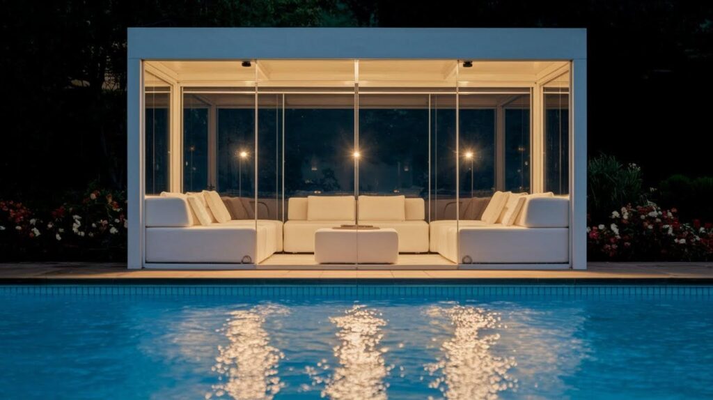 Small Glass-Enclosed Cabana