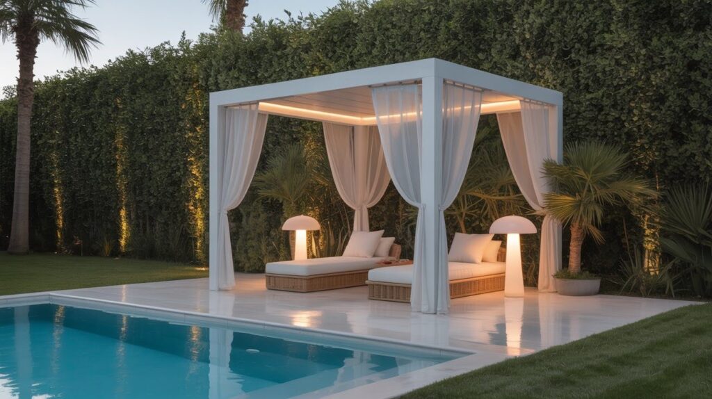 Small Pergola with Drapes