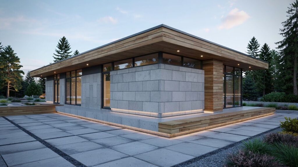 Subtle Horizontal Wood Bands Along Rooflines