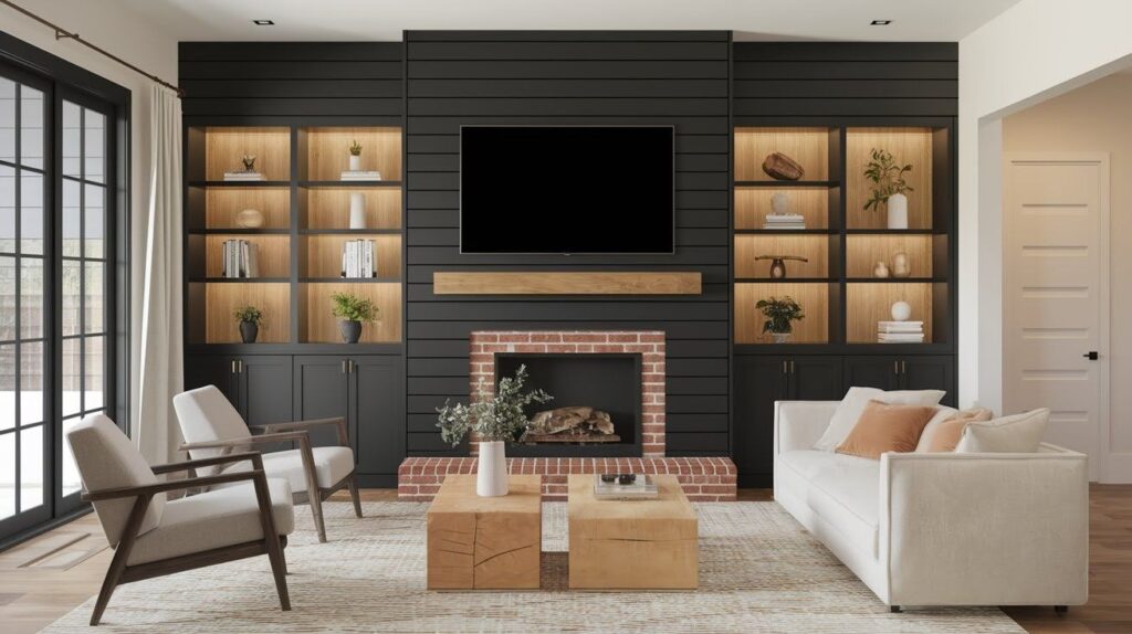 Transitional & Mixed Material Fireplaces