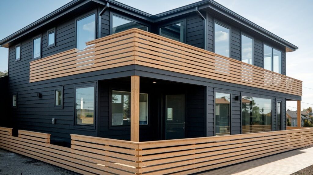Two-Story with Wood Balcony Railings