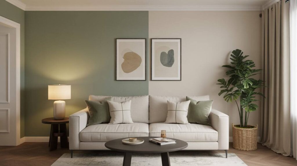 Accent Wall with Two Colors