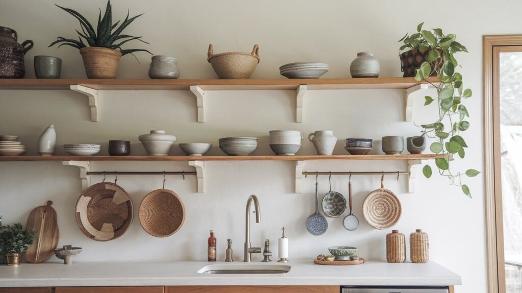 Add Open Shelving with Natural Accents
