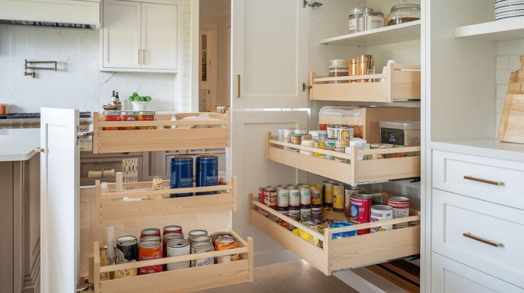 Install Pullout Pantry Shelves or Drawers