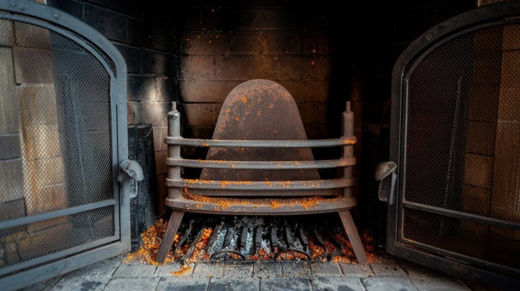 Rust Inside Fireplace Or On Damper