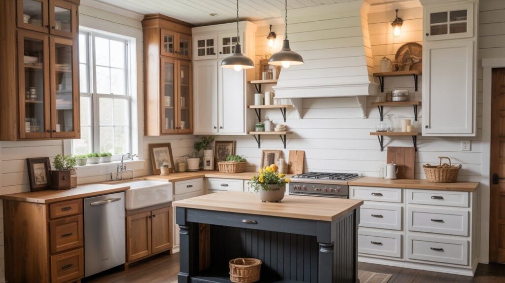Two-Tone Cabinets for a Farmhouse
