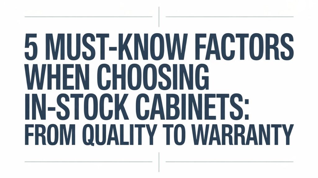 5 Must-Know Factors When Choosing In-Stock Cabinets