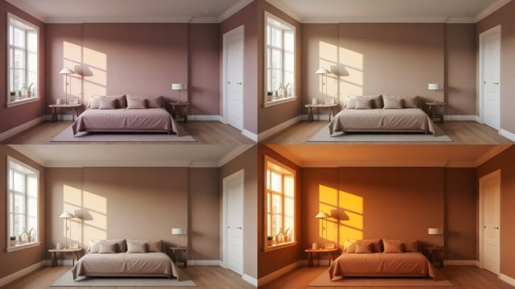 How Taupe of the Morning Looks in Different Lighting
