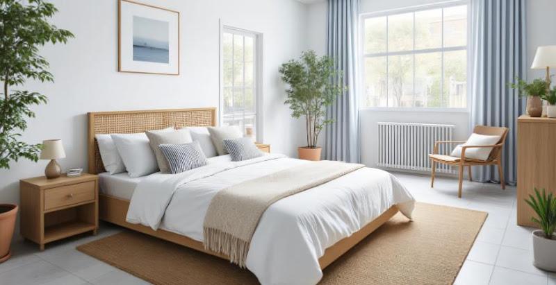 Rattan-Element Modern Bedroom