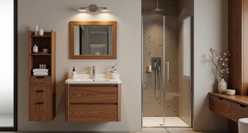 Warm Wood Bathroom Design