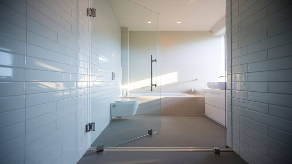 Hinged Half Glass Shower Door