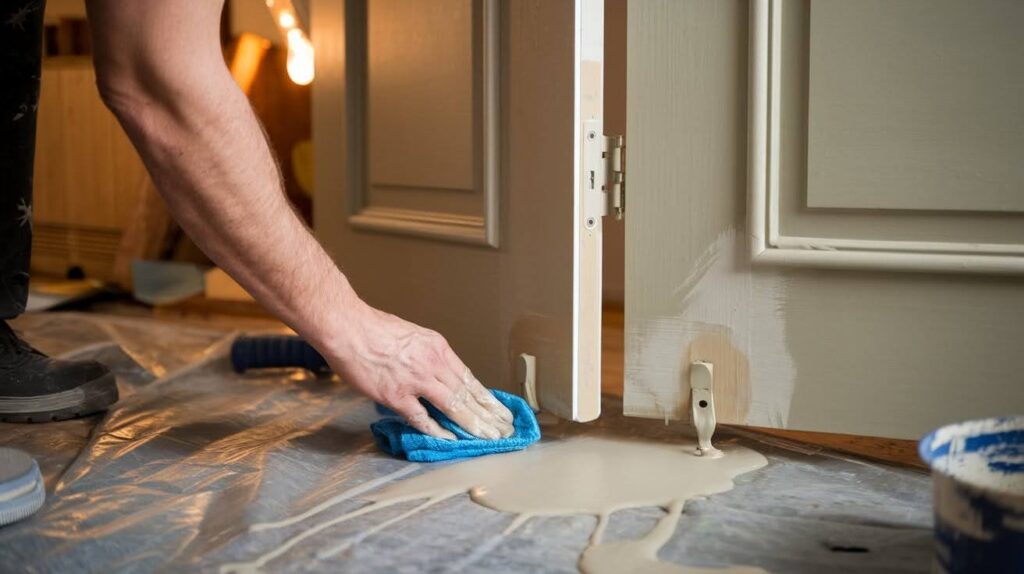 Wipe away excess and test for remaining noise