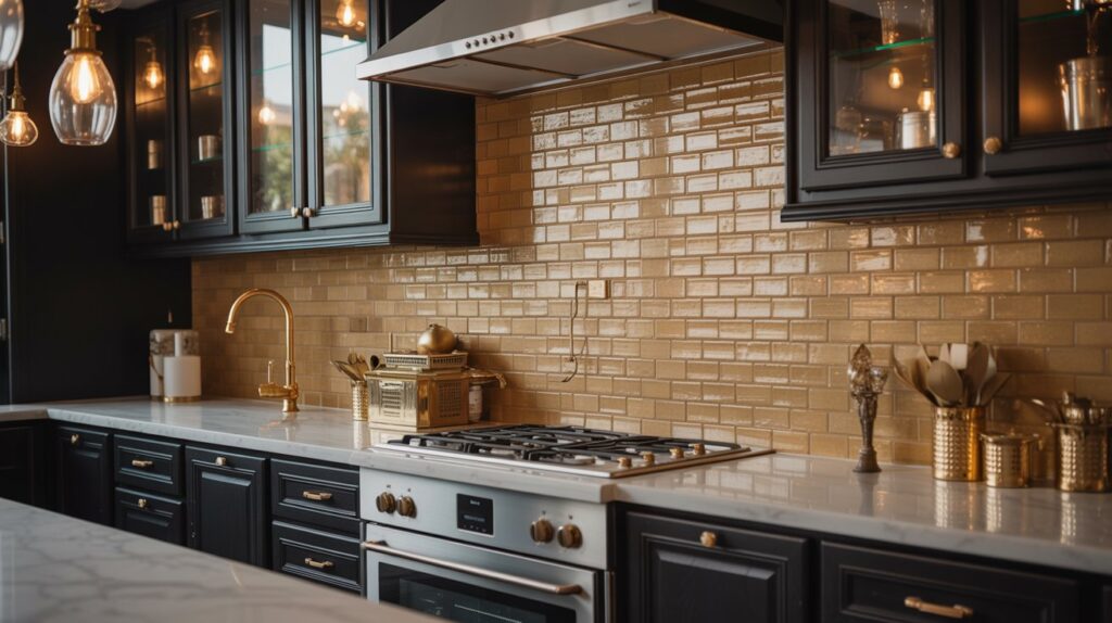 Add a Gold Backsplash for a Luxe Focal Point