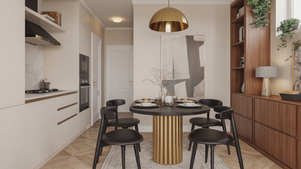 Design a Black and Gold Breakfast Nook