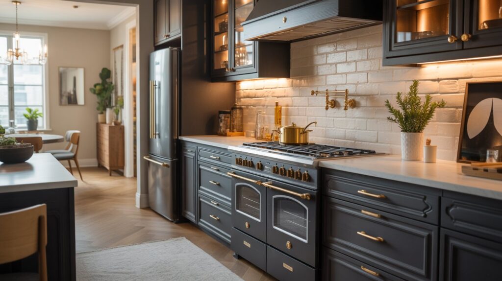 Choose Black Appliances With Gold Accents
