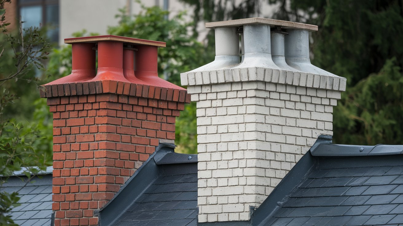 Bold Red Chimney to Soft, Cloudy Limewash