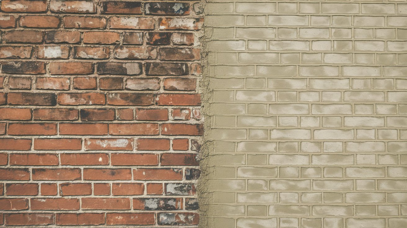 Patchy Old Brick to Smooth, Even Limewash Finish