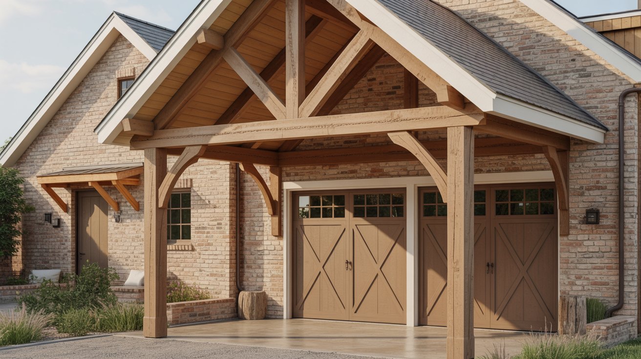 8. Rustic Timber Beam Overhang