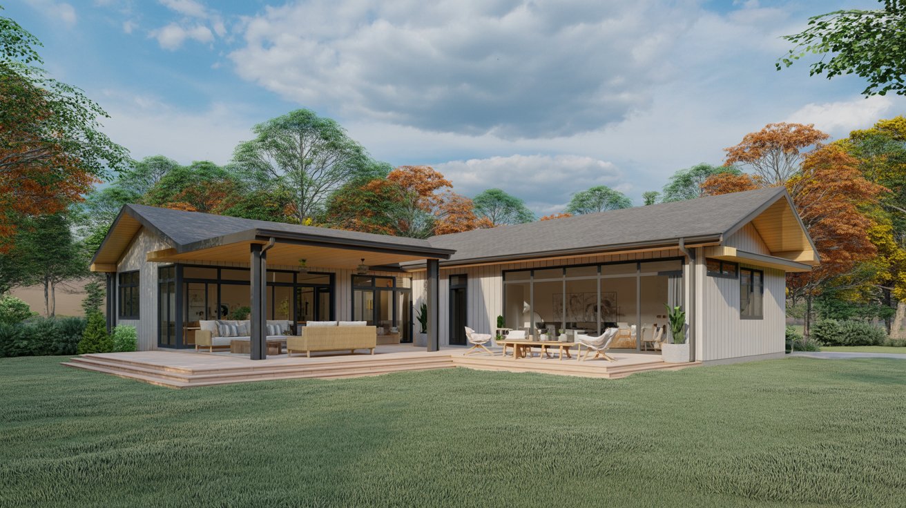 10. Ranch with Large Porch and Patio