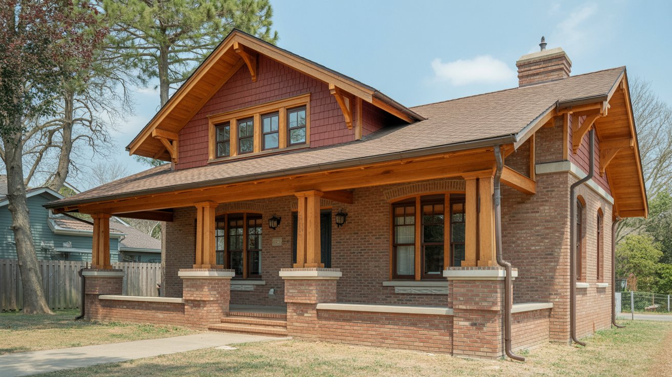10. Craftsman Red Brick Design