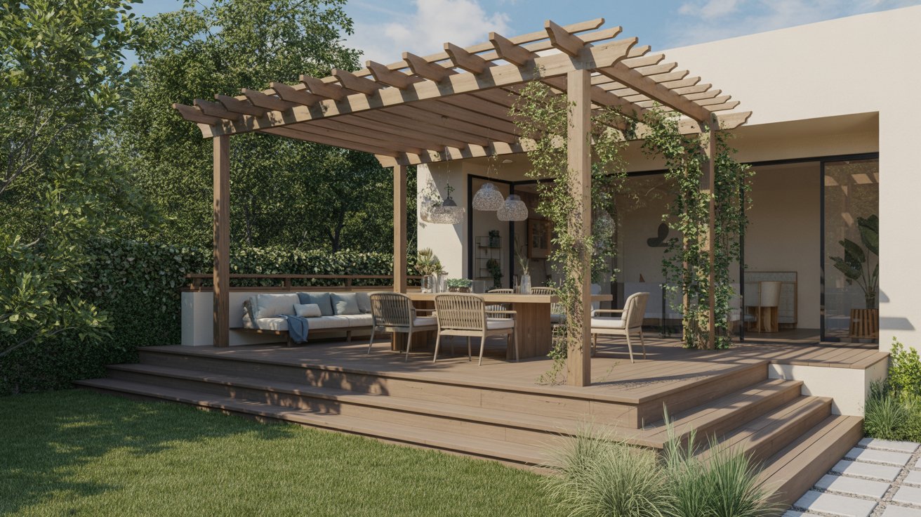 6. Multi-Level Deck with Pergola