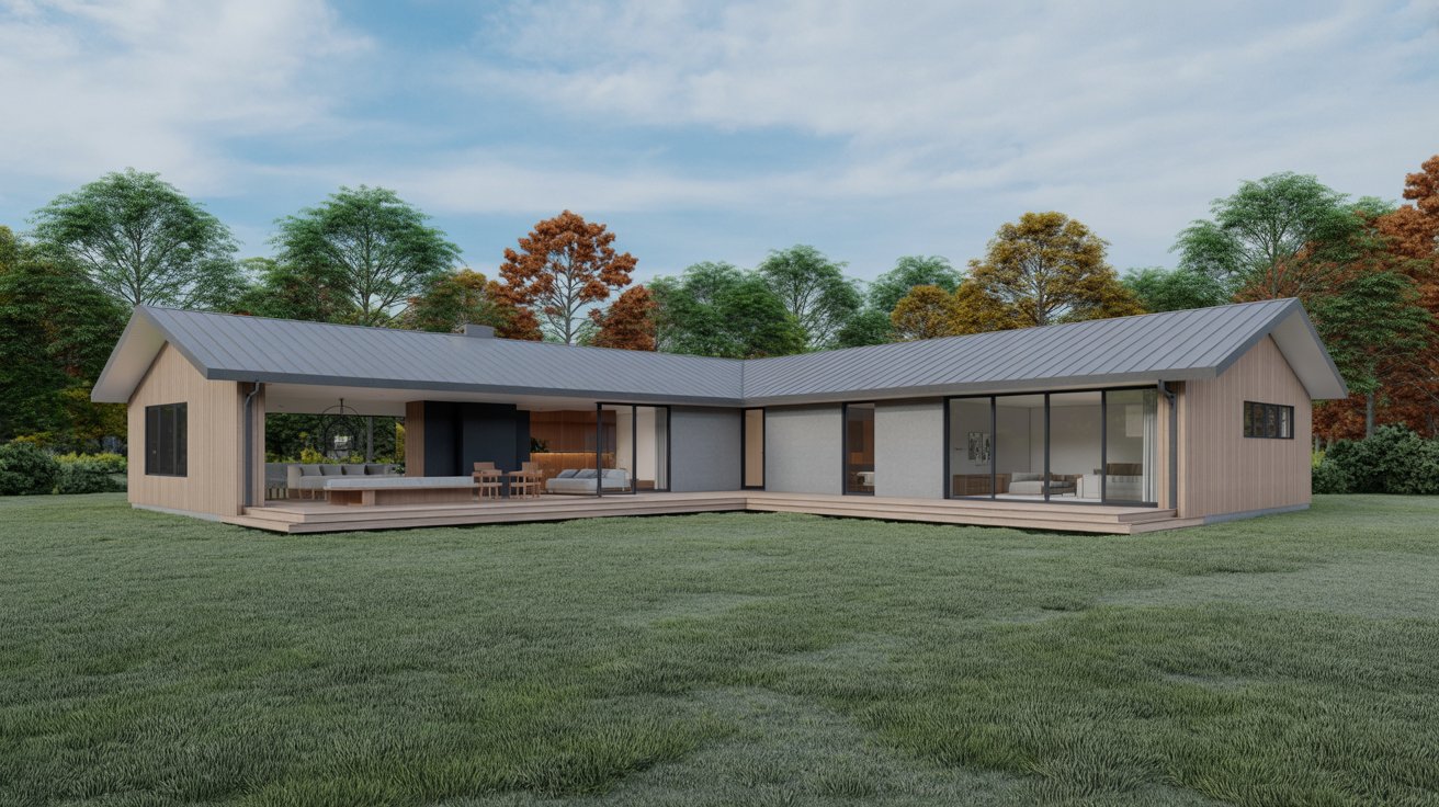 5. L-Shaped Modern Ranch
