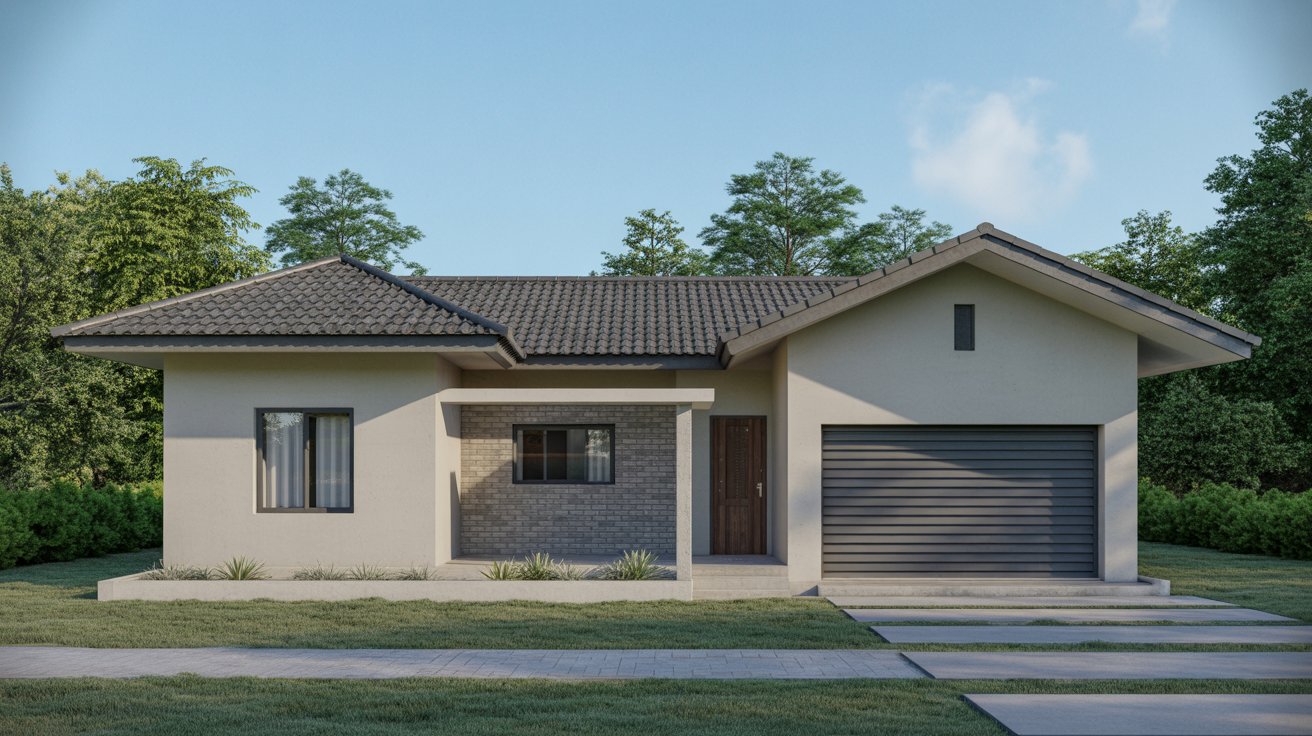 5. Single-Floor Simple Front Elevation