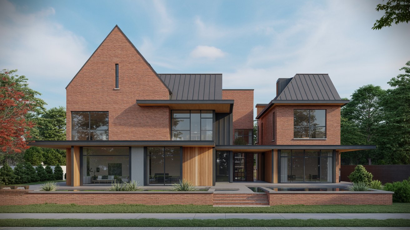 5. Contemporary Red Brick Residence