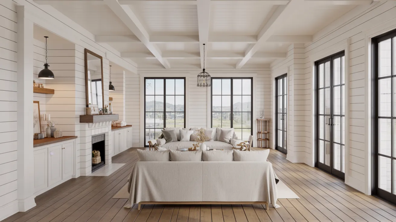 1. Classic White Modern Farmhouse