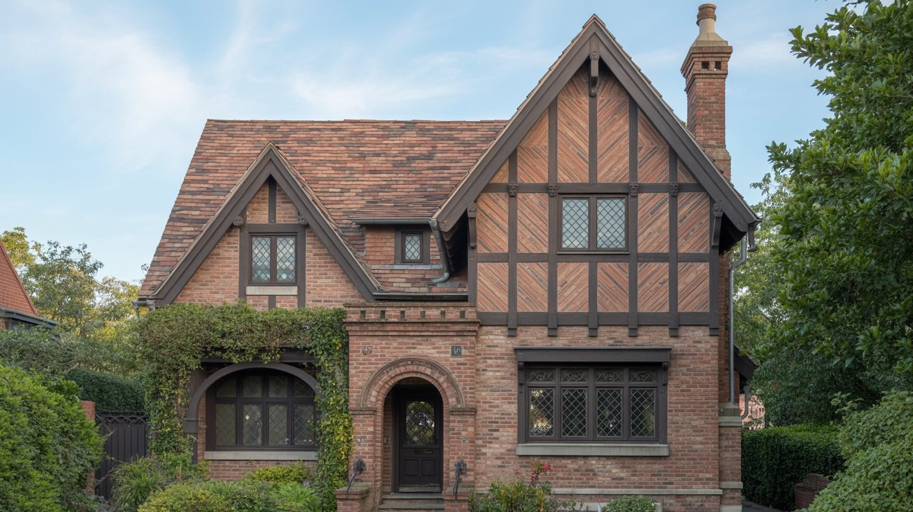 3. Tudor-Style Red Brick House