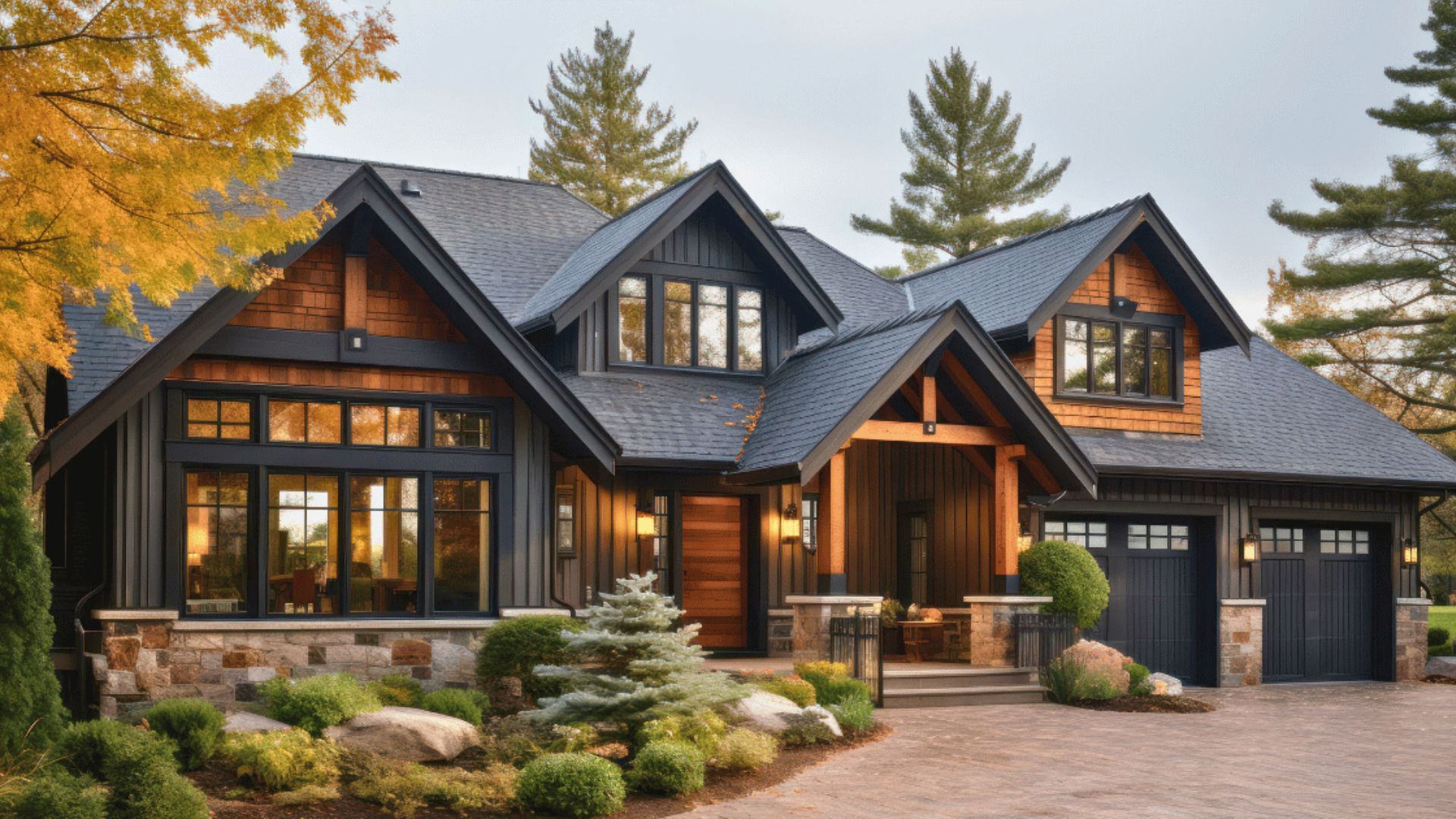 12. Modern Farmhouse with Black Windows