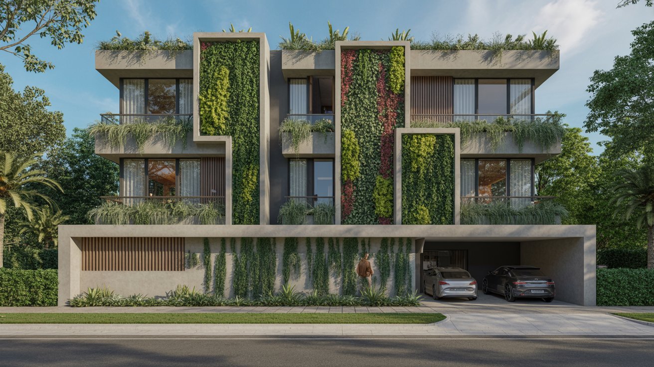 14. Front Elevation with Vertical Gardens