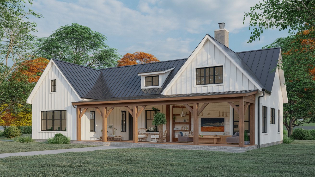 1. Contemporary Farmhouse Ranch