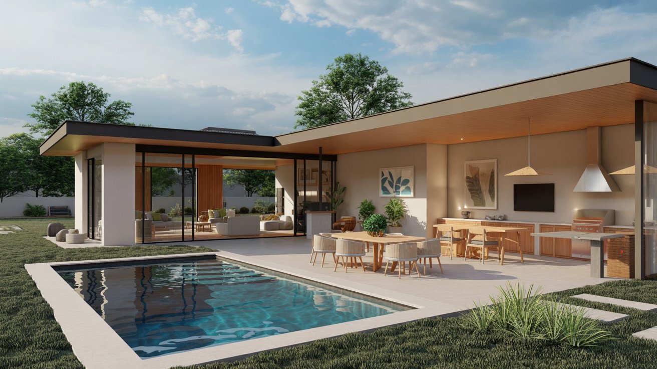 16. Modern Ranch with Pool and Outdoor Kitchen